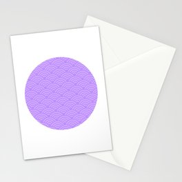 Japanese Purple Seigaiha Pattern Stationery Card