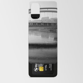 Modern railway bridge in Confluence, Lyon | Black and white Photography | Rhone river Android Card Case