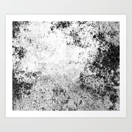 Black engraved and White Art Print