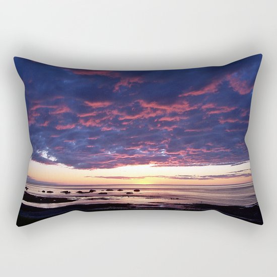Textured Clouds at Sunset Rectangular Pillow