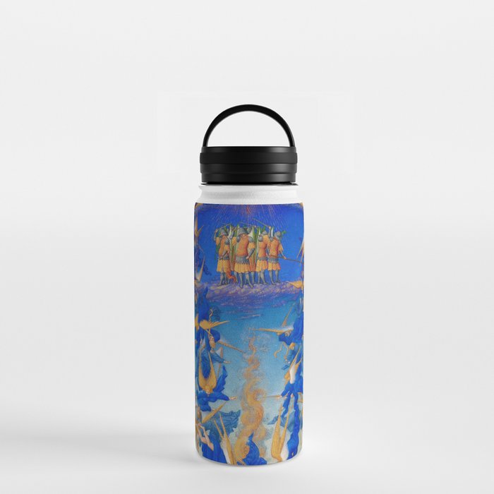 The Fall of the Rebel Angels, Penitential Psalms by Limbourg Brothers Water Bottle