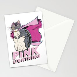 Little Thumbelina Girl: Pink Lightning Ready for Adventure! Stationery Card