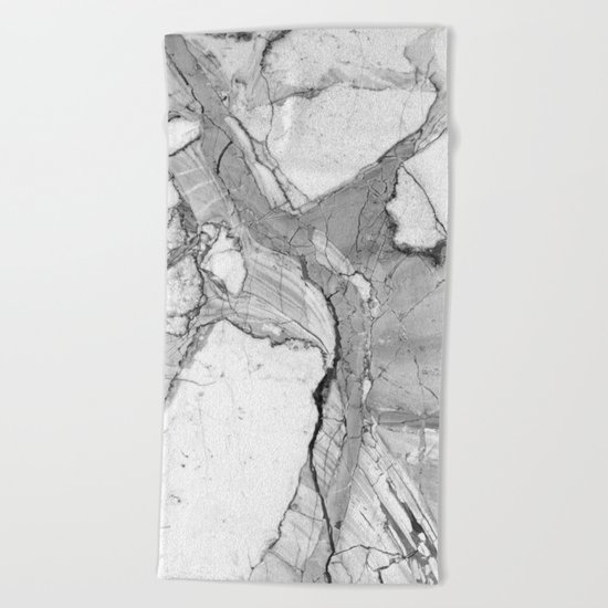 Grey marble Beach Towel