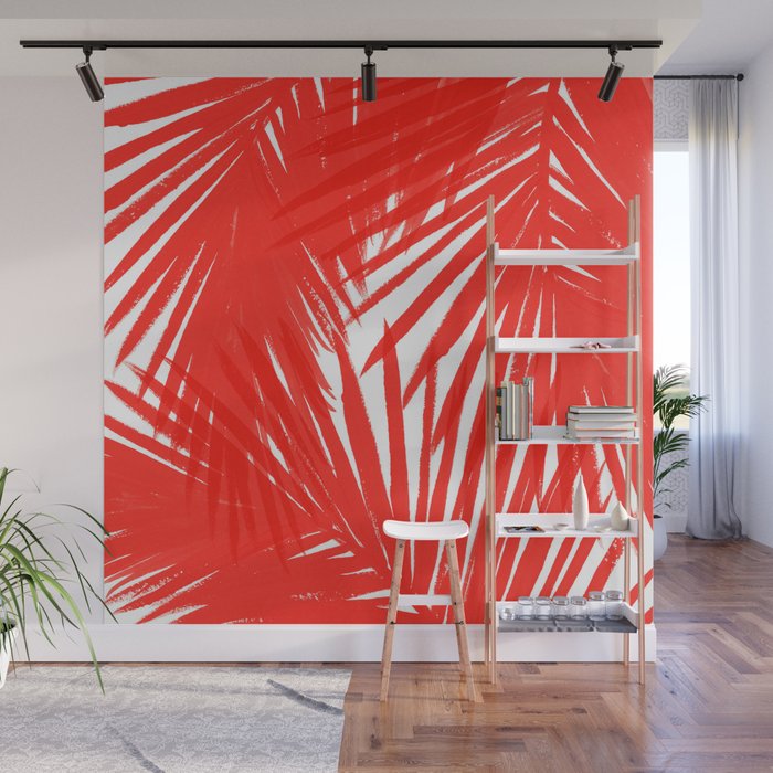 Palms Red Hot Wall Mural by caitlinworkman | Society6