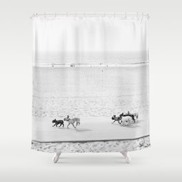 Puppy Traffic, French Bulldogs, Frenchie Art, French Bulldog Gifts Shower Curtain