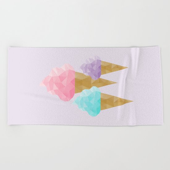 Geometric Ice Cream Beach Towel
