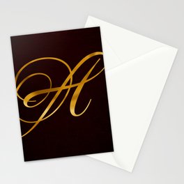 Golden letter A in vintage design Stationery Card