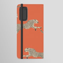 Leaping Cheetahs Tangerine Android Wallet Case