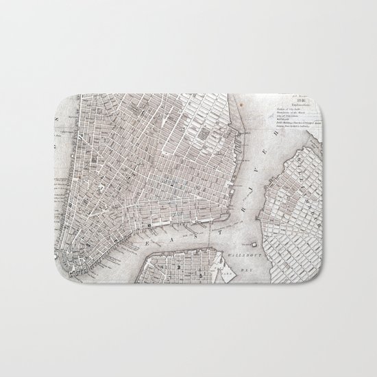Vintage New York City Map Bath Mat