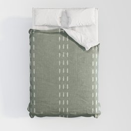 boho vertical stitch - sage Comforter