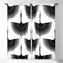 Flying crane seamless pattern Blackout Curtain