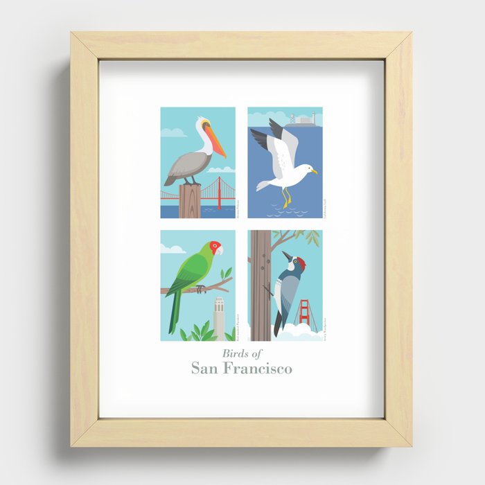 Birds of San Francisco Recessed Framed Print