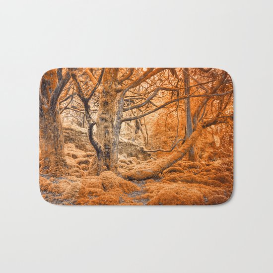 Glowing Amber Forest Bath Mat