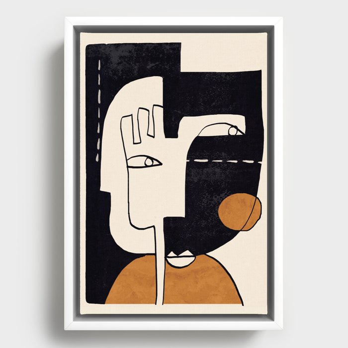 Abstract Face 55 Framed Canvas
