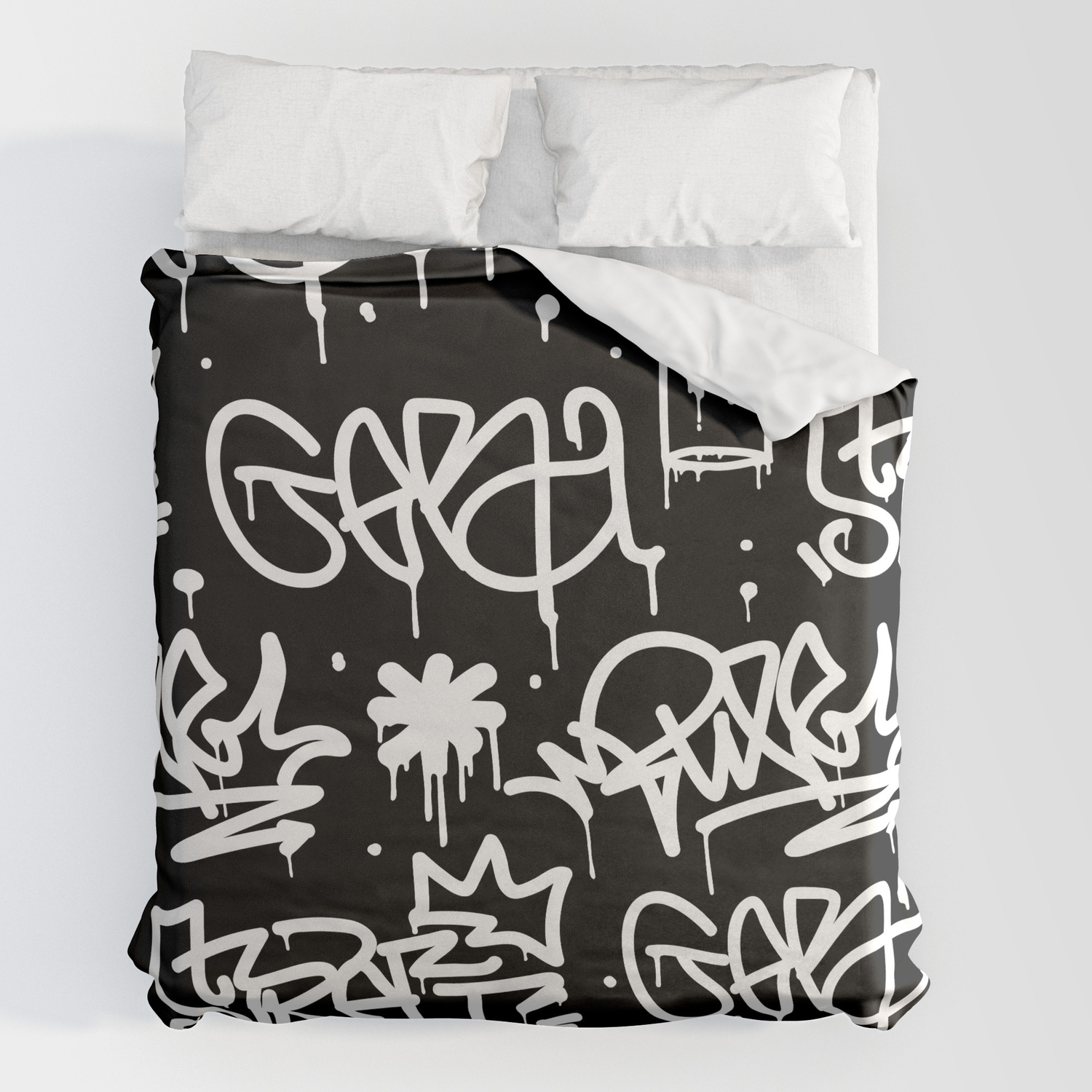 Black And White Graffiti Duvet Cover By Productpics Society6