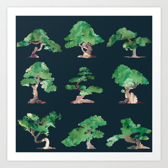 Bonsai Pattern Art Print