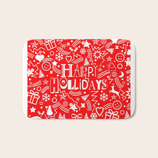 Happy Holidays Bath Mat