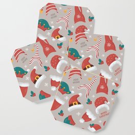 Christmas gnomes seamless pattern Coaster