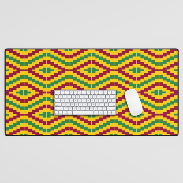 African Kente Pattern Background Desk Mat
