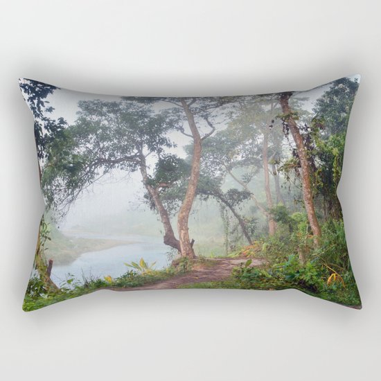 Jungle in Royal Chitwan National Park, Nepal. Rectangular Pillow