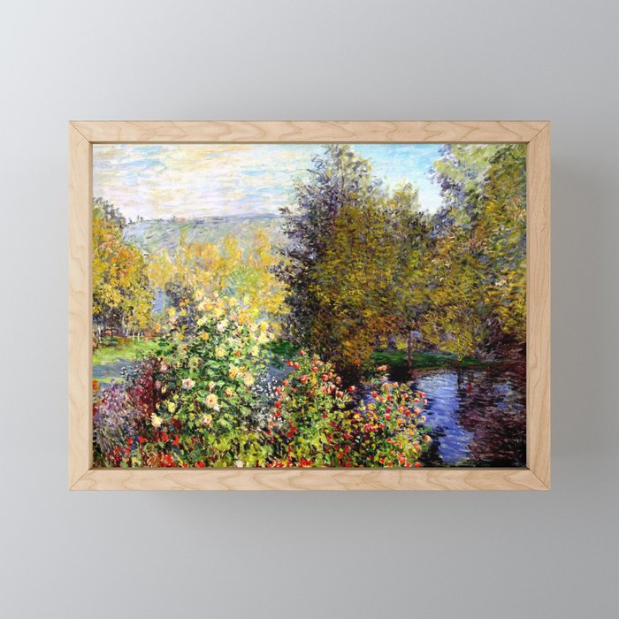 Claude Monet : A Corner of the Garden at Montgeron Framed Mini Art Print
