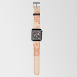 Monstera Peach Pattern Apple Watch Band