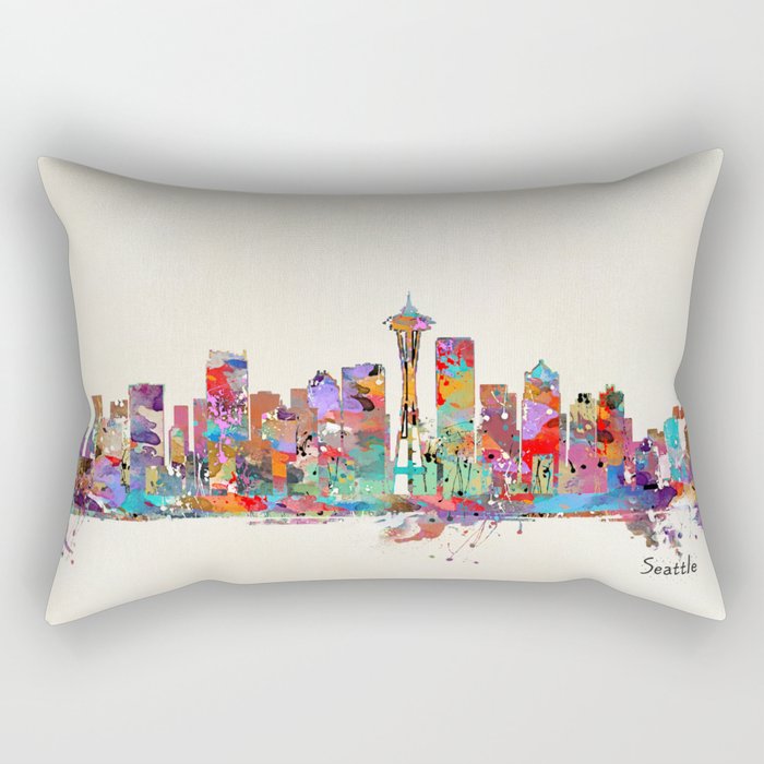 Seattle Washington skyline Rectangular Pillow