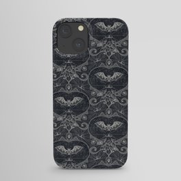 Gothic lace-bats-black iPhone Case