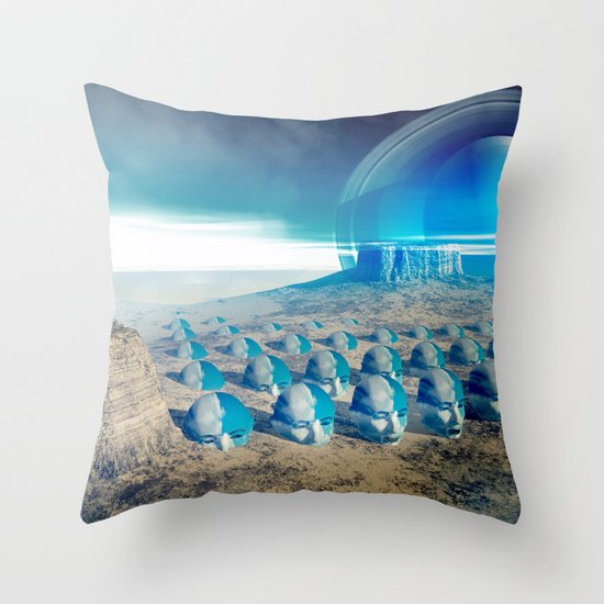 yellow desert Throw Pillow