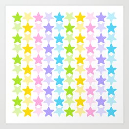 Retro Rainbow Stars Art Print