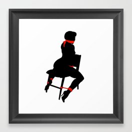 Bondage girl on chair Framed Art Print