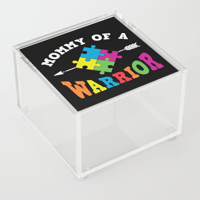 Mommy Of A Warrior Autism Awareness Acrylic Box