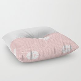 White Diamond Lace Horizontal Split on Pink Floor Pillow