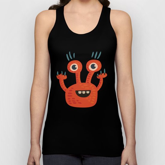 Funny Orange Happy Creature Unisex Tank Top