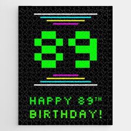[ Thumbnail: 89th Birthday - Nerdy Geeky Pixelated 8-Bit Computing Graphics Inspired Look Jigsaw Puzzle ]