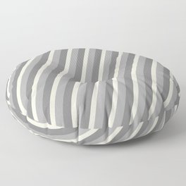 [ Thumbnail: Gray, Beige & Dark Grey Colored Lined/Striped Pattern Floor Pillow ]
