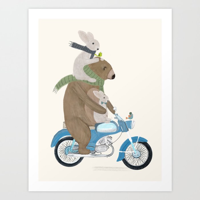 biker buddies Art Print