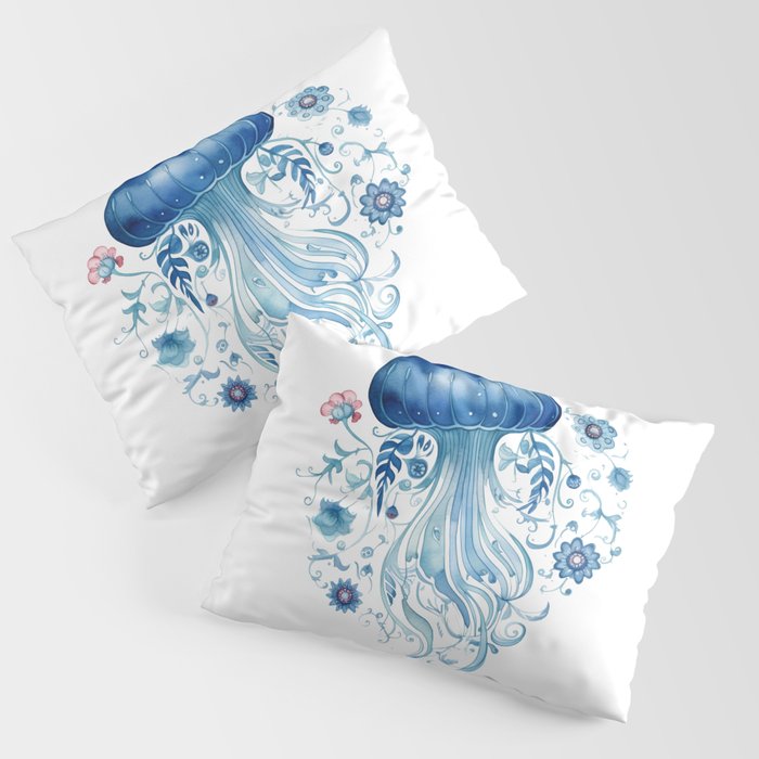 Folk Art Jellyfish Pillow Sham