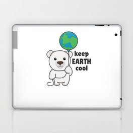 Polar Bear With Earth Climate Keeps earth cool Laptop Skin