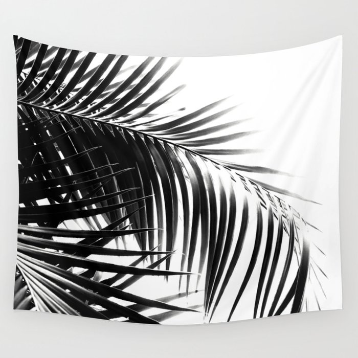 Palm Leaves Black & White Vibes #3 #tropical #decor #art #society6 Wall Tapestry