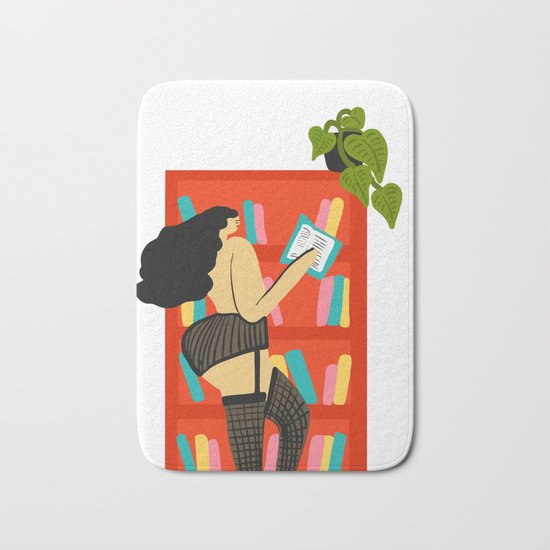 Girl Reading Bath Mat