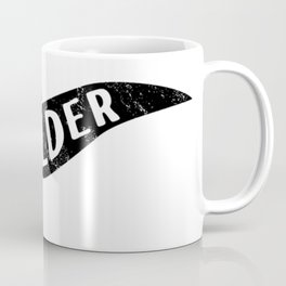 Boulder Colorado Pennant Flag // University College Dorm Room Graphic Design Decor Black & White Coffee Mug