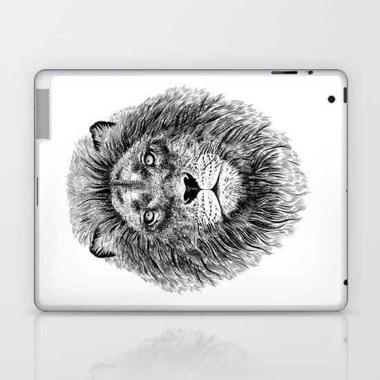 Black+White Lion Laptop & iPad Skin
