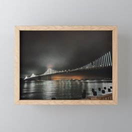 San Francisco Bay Bridge at Night Framed Mini Art Print