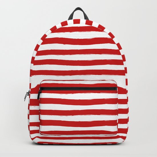 Red Horizontal Stripes Backpack
