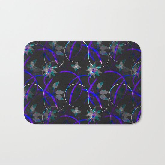 Flower Swirl Pattern Night Bath Mat