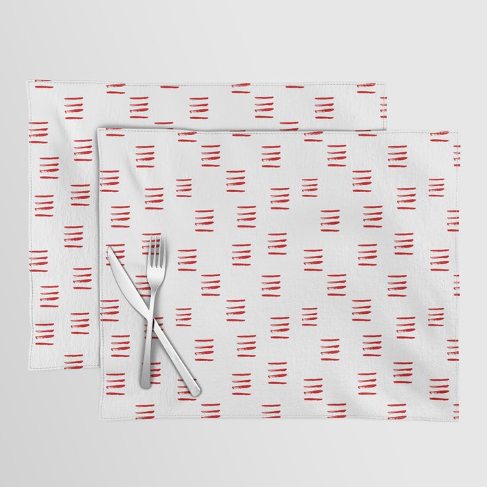 Red Doodle Dash Seamless Pattern Placemat