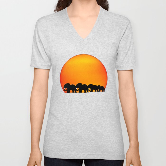 african sunset t-shirt V Neck T Shirt