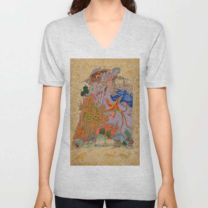 Zal Rescued by the Simurgh V Neck T Shirt