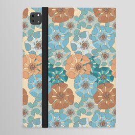 blue cream brown floral nautical poppy arrangements iPad Folio Case